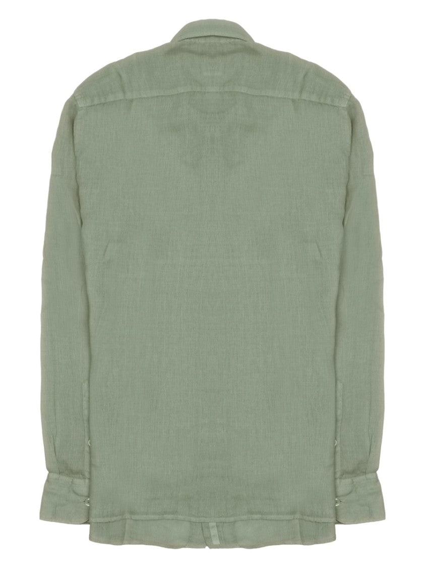 120% Lino Relaxed Linen Button-Down Casual Shirt