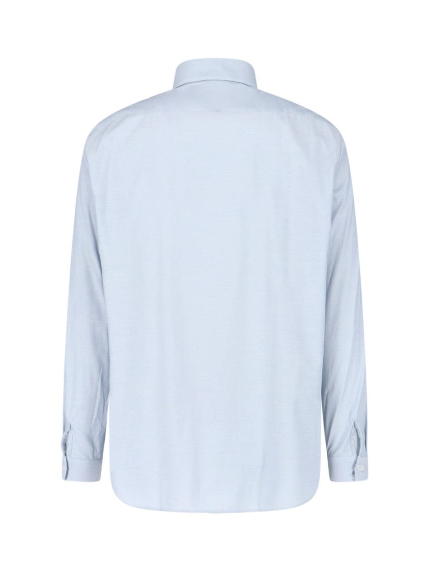 Lardini Light Blue Long-Sleeved Cotton Viscose Shirt