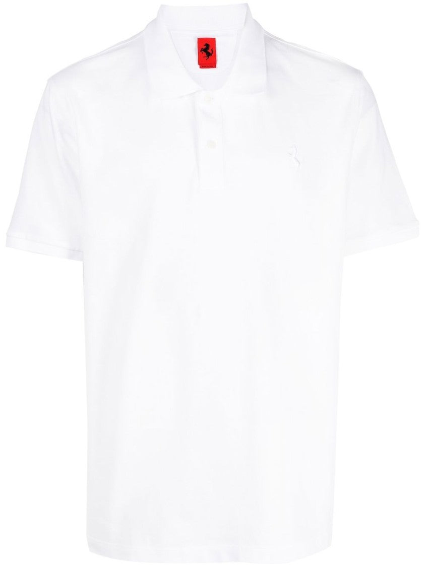 Ferrari Pique Polo Shirt With Button-Down Collar