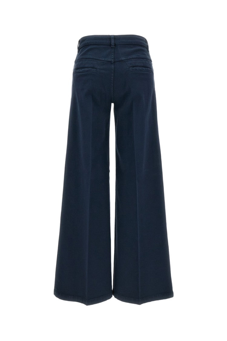 True Royal Wide-Leg Cropped Pants With High Waist