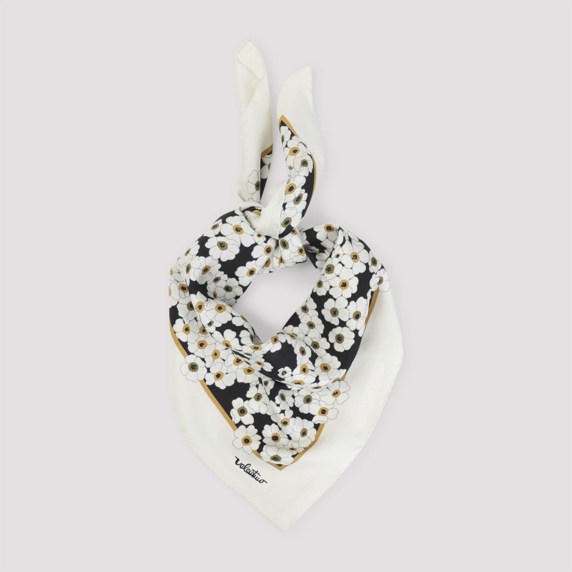 Valentino Garavani Floral-Print Silk Scarf With Signature Logo Detail