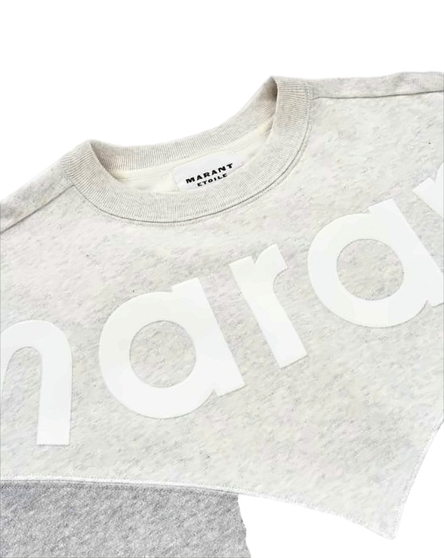 Isabel Marant Long-Sleeve Two-Tone Sweatshirt With Chevron Design