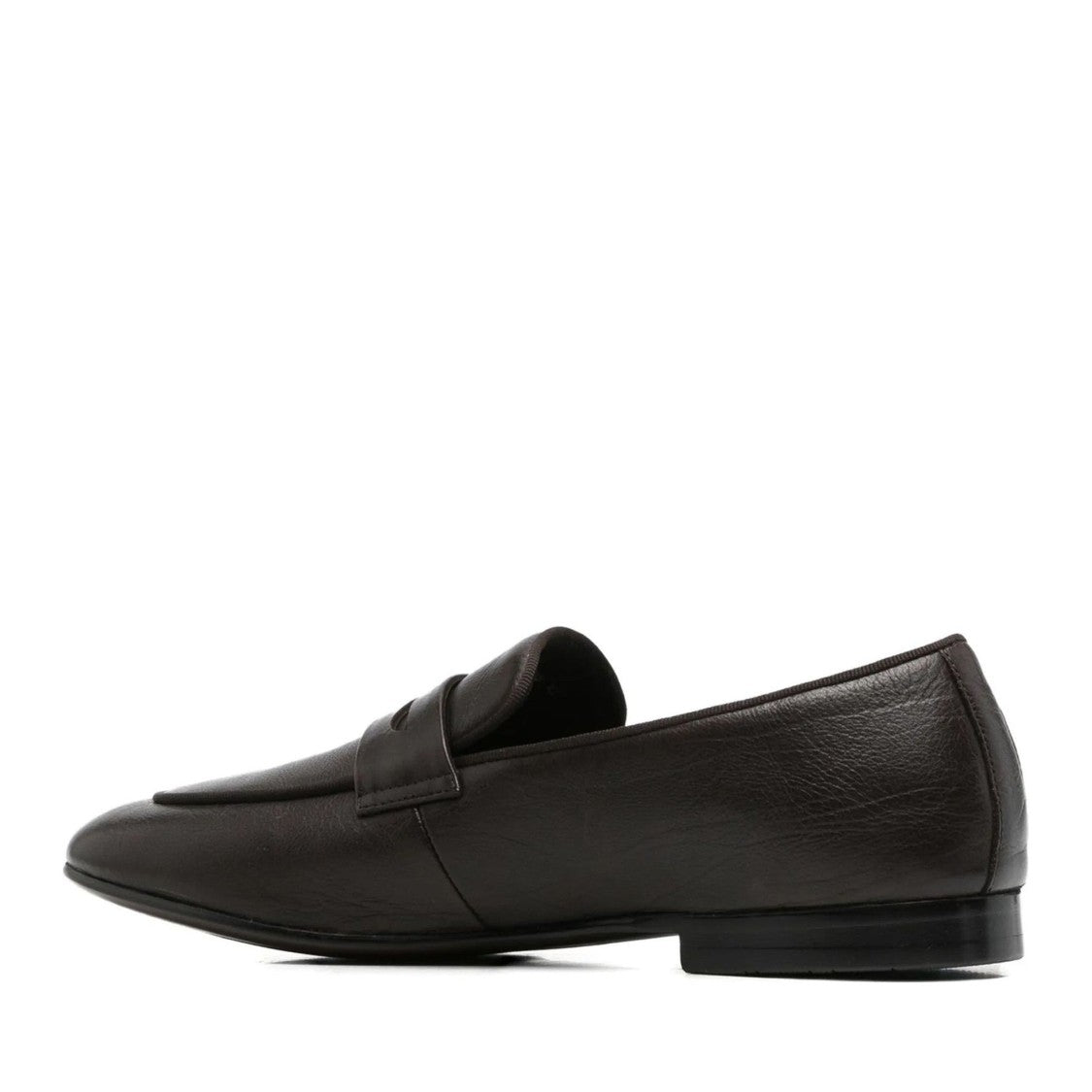 Alberto Gozzi Brown Strap Detail Low-Profile Leather Flats