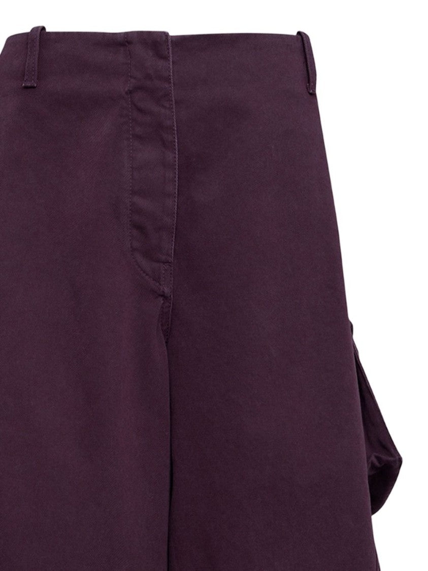 Alaïa Aubergine Cotton Cargo Pants With Welt Pockets