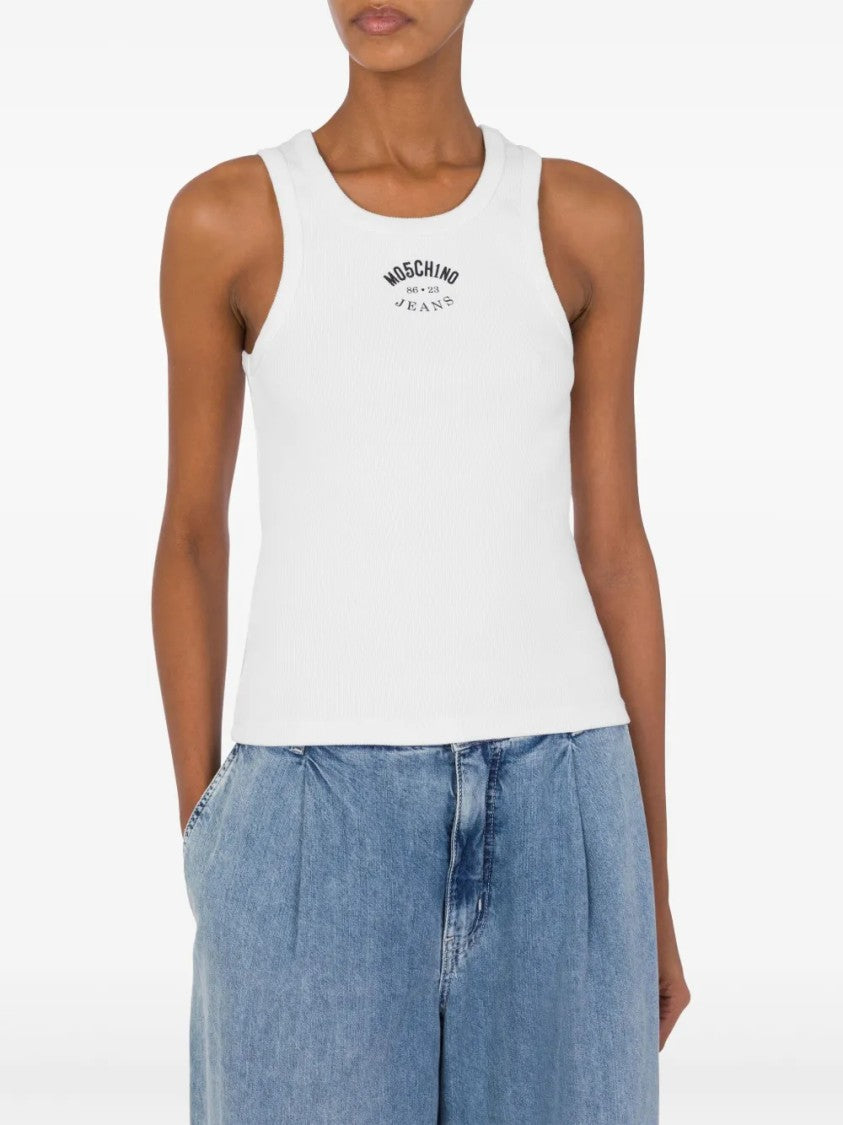 Moschino White Classic Minimalist Design Top