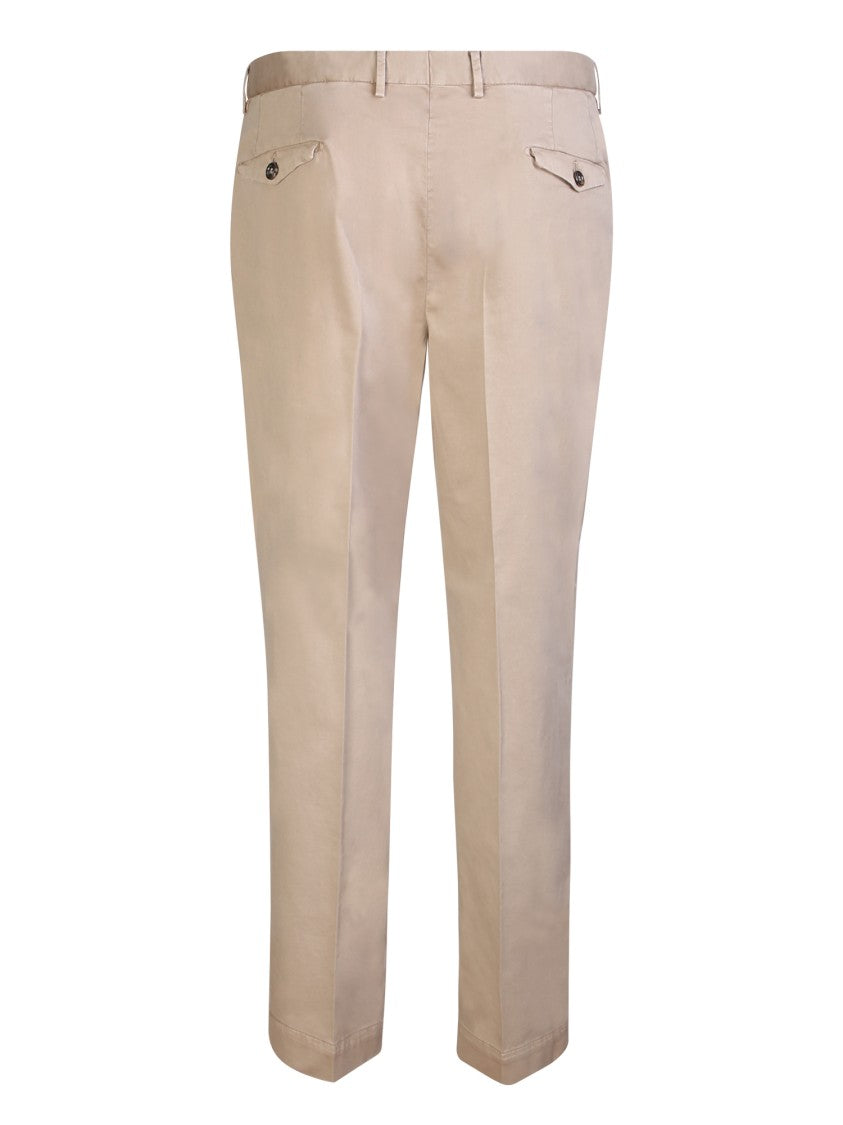 Dell'oglio Dark Beige Satin And Cotton Trousers