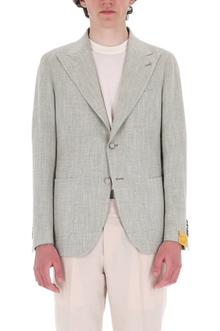 Tagliatore Pino Lerario Herringbone Wool-Linen Blazer