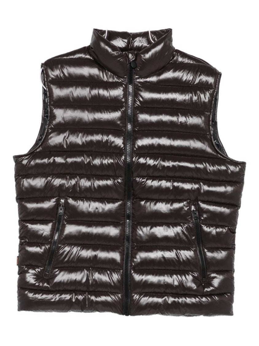 Save The Duck Lightweight Sleeveless Puffer Vest With Glossy Finish