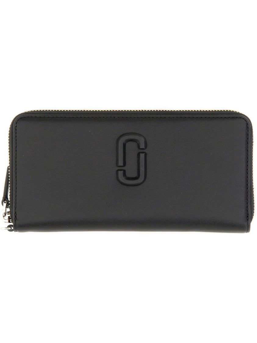 Marc Jacobs Continental Wallet With Prominent Logo And Zip-Around Closure