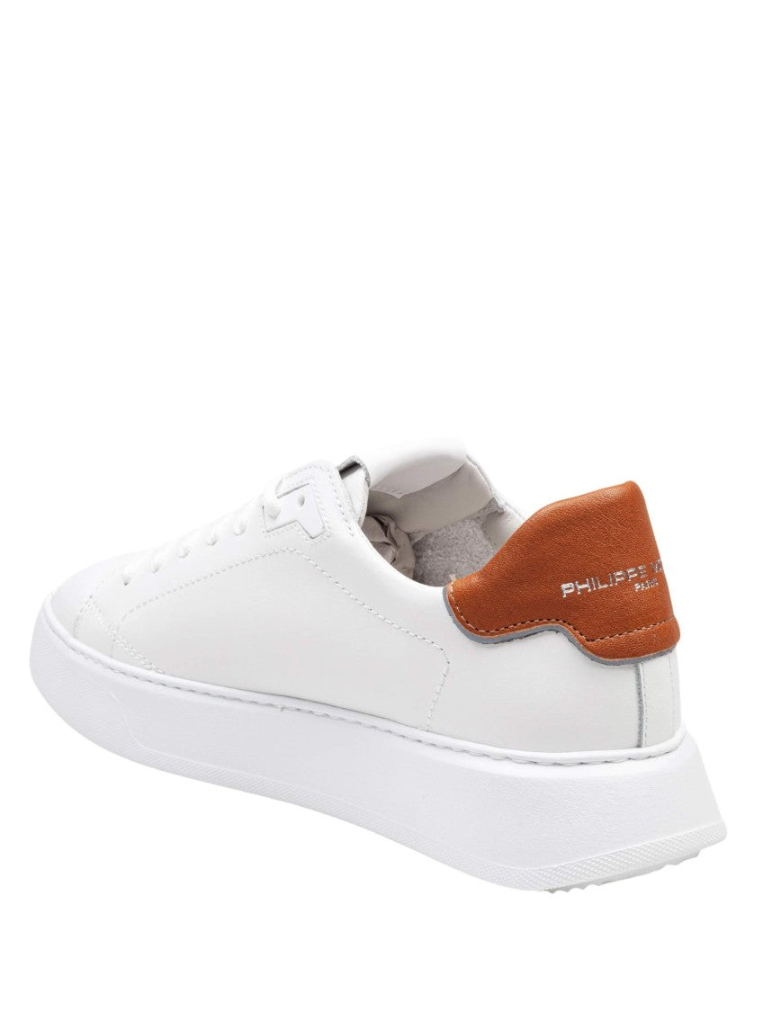 Philippe Model Temple Low Leather Sneakers In White