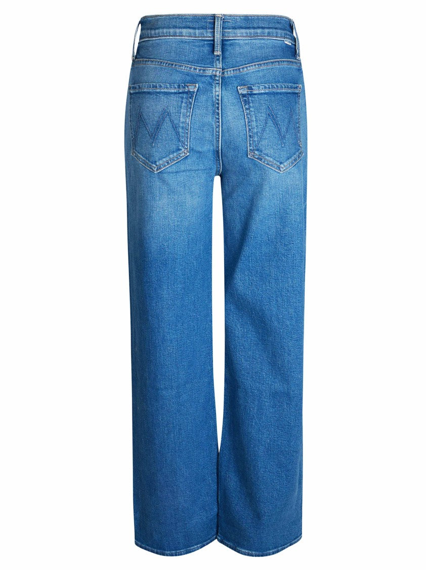 Mother Mid-Blue The Rerun Sneak Straight-Leg Jeans