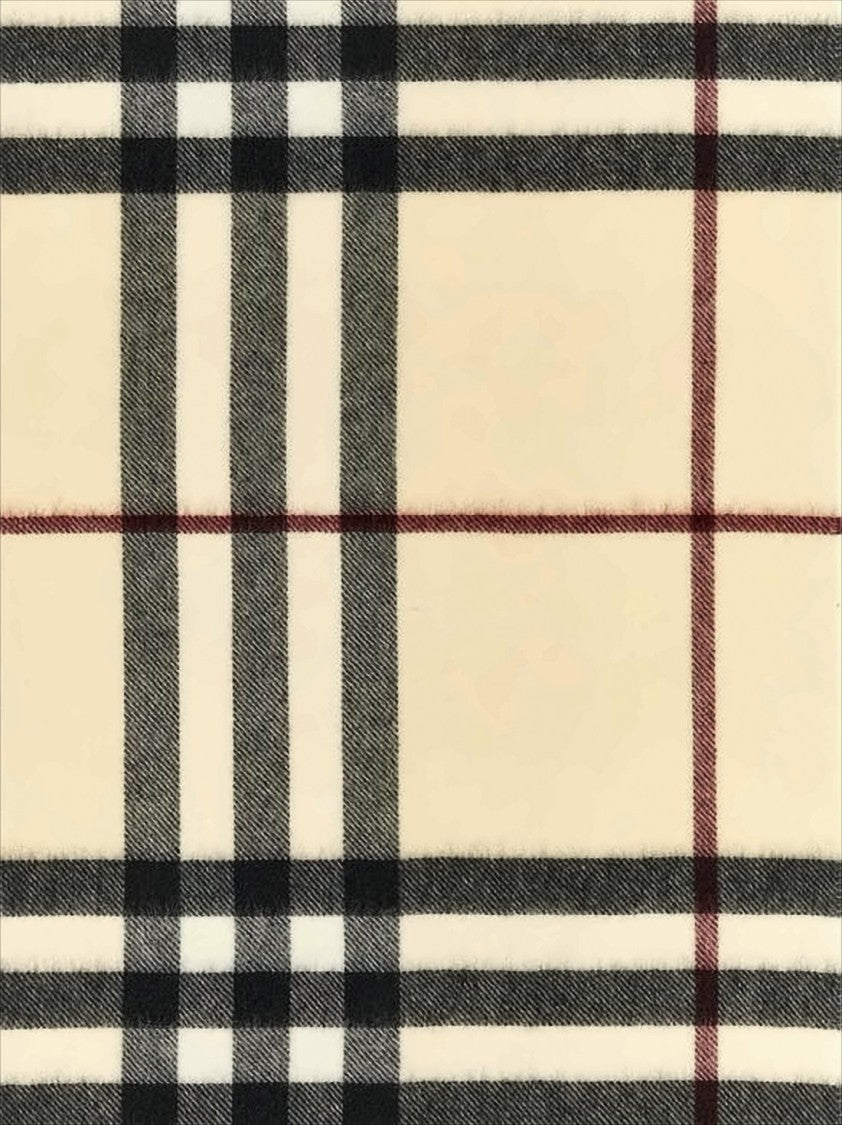 Burberry Cashmere Check Scarf With Fringed Edges