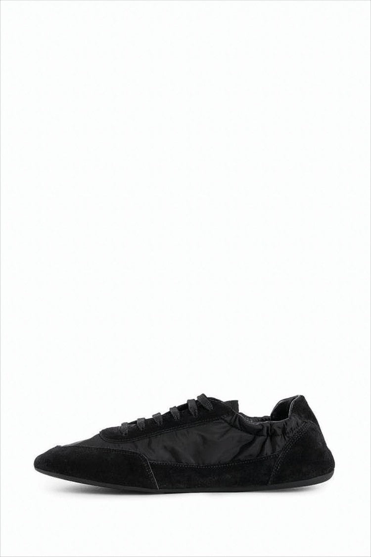Prada Low-Profile Black Sneakers With Suede Panels
