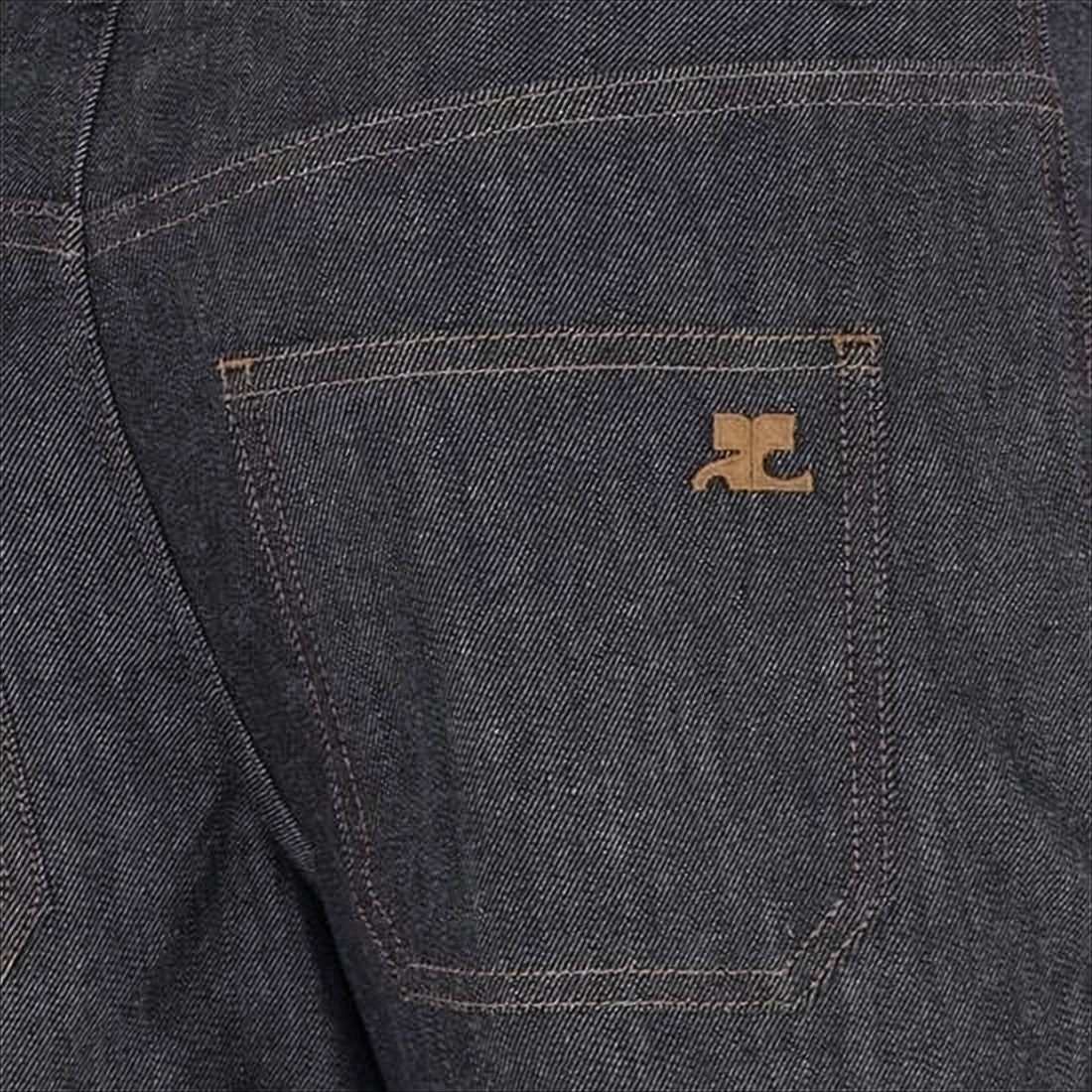 Courrèges High-Waisted Flared Denim Jeans With Contrast Stitching