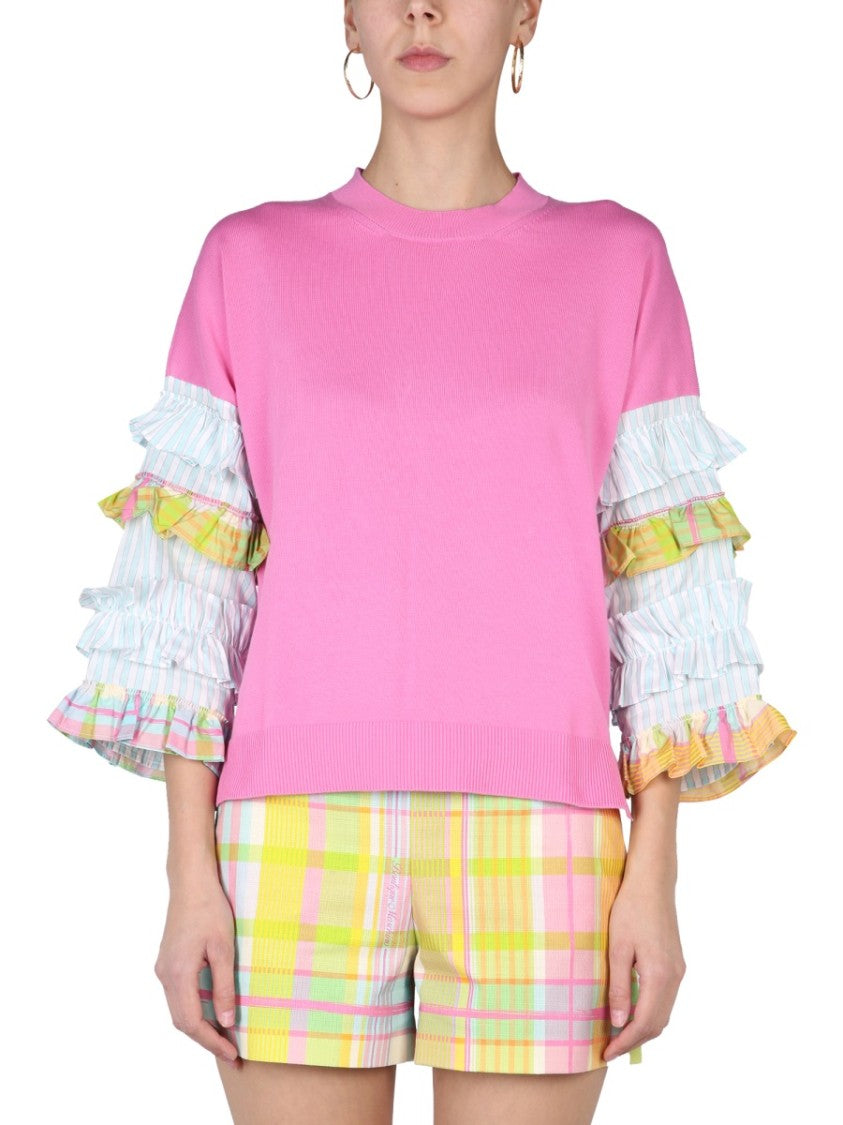 Boutique Moschino Ruffles Jersey Sweater