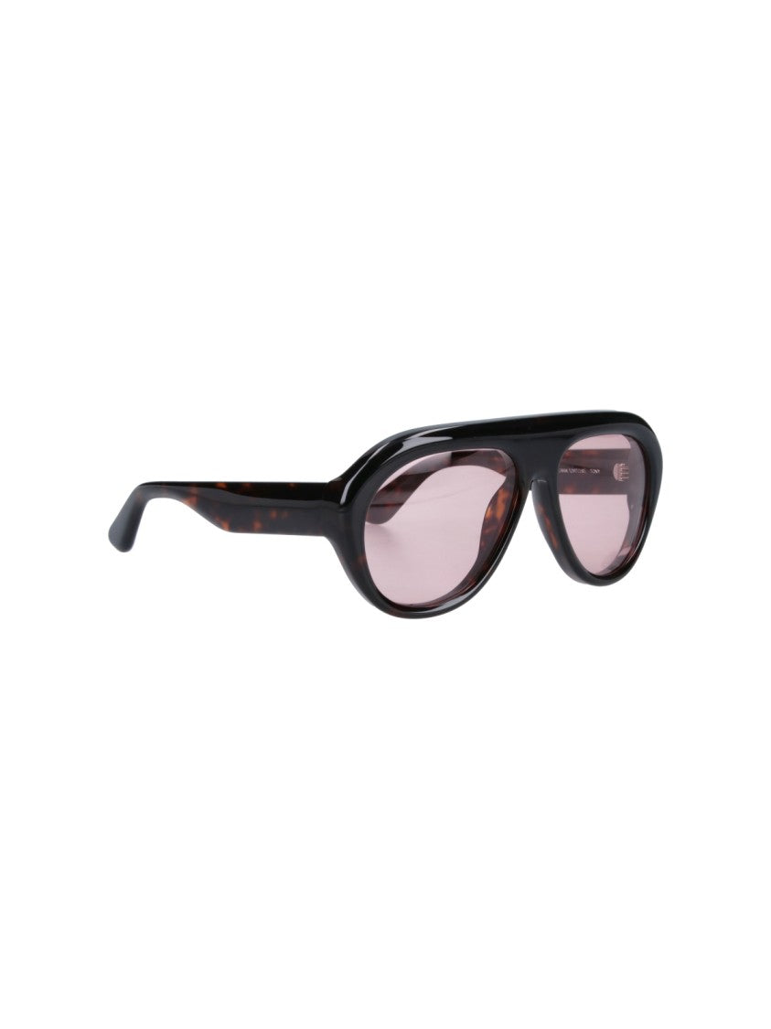 Chimi Teardrop-Shaped Sunglasses With Red Polarized Lenses