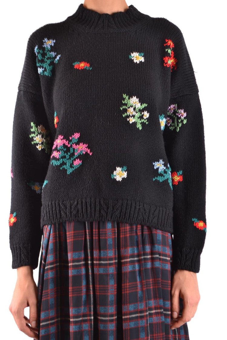 Philosophy Di Lorenzo Serafini Relaxed Fit Black Wool Sweater