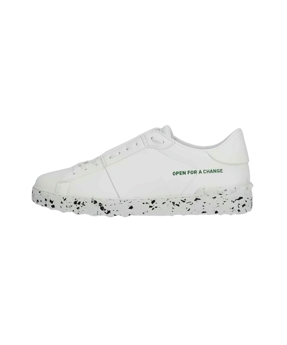 Valentino White Leather Sneakers With Unique Accents And Branded Logo