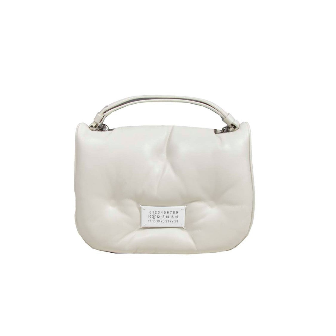 Maison Margiela Glam Slam Flap Small In Chalk White Leather