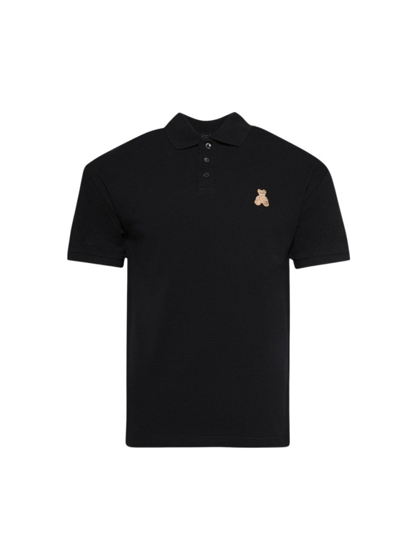 Palm Angels Mini Bear In Mind Polo Shirt - Black