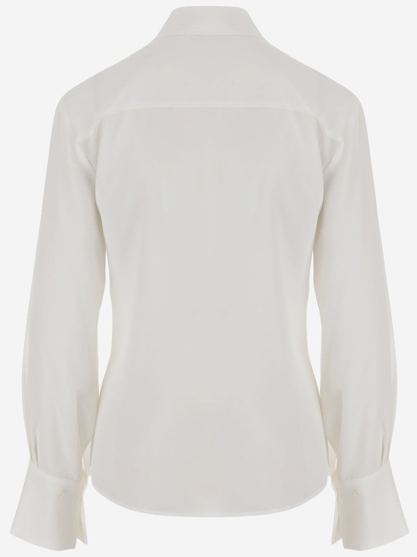 F.It Silk Blend Shirt With Pointed Collar