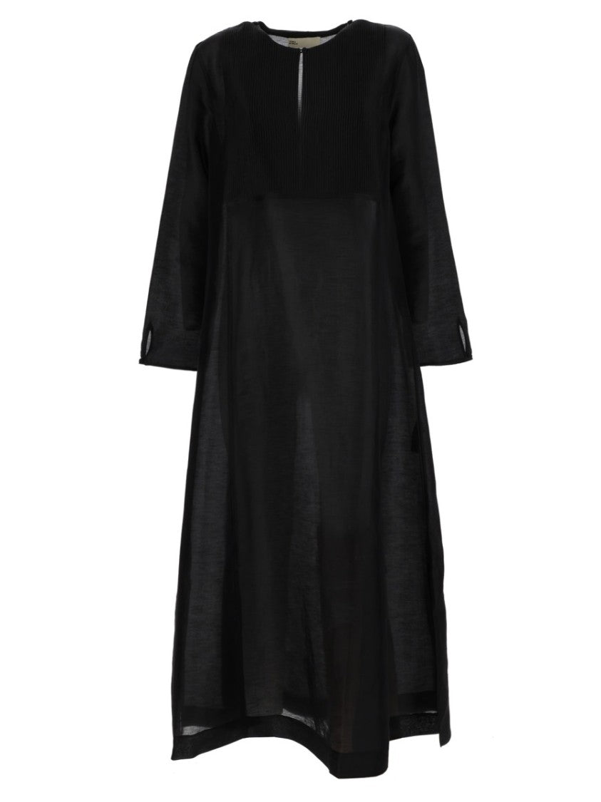 Tory Burch Long Caftan Linen-Silk Maxi Dress