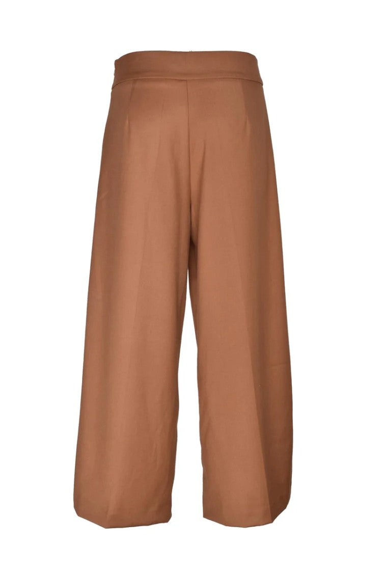 Try Me Wide-Leg Trousers With Smooth Flat Waistband And Minimalist Design