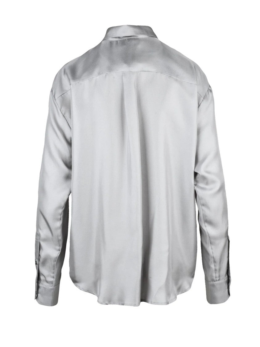 Pierre-Louis Mascia Grey Vintage Print Silk Shirt