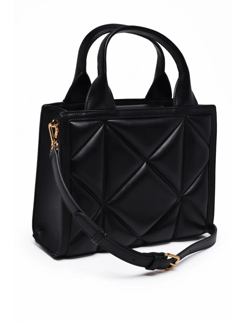 Love Moschino Black Polyurethane Quilted Handbag