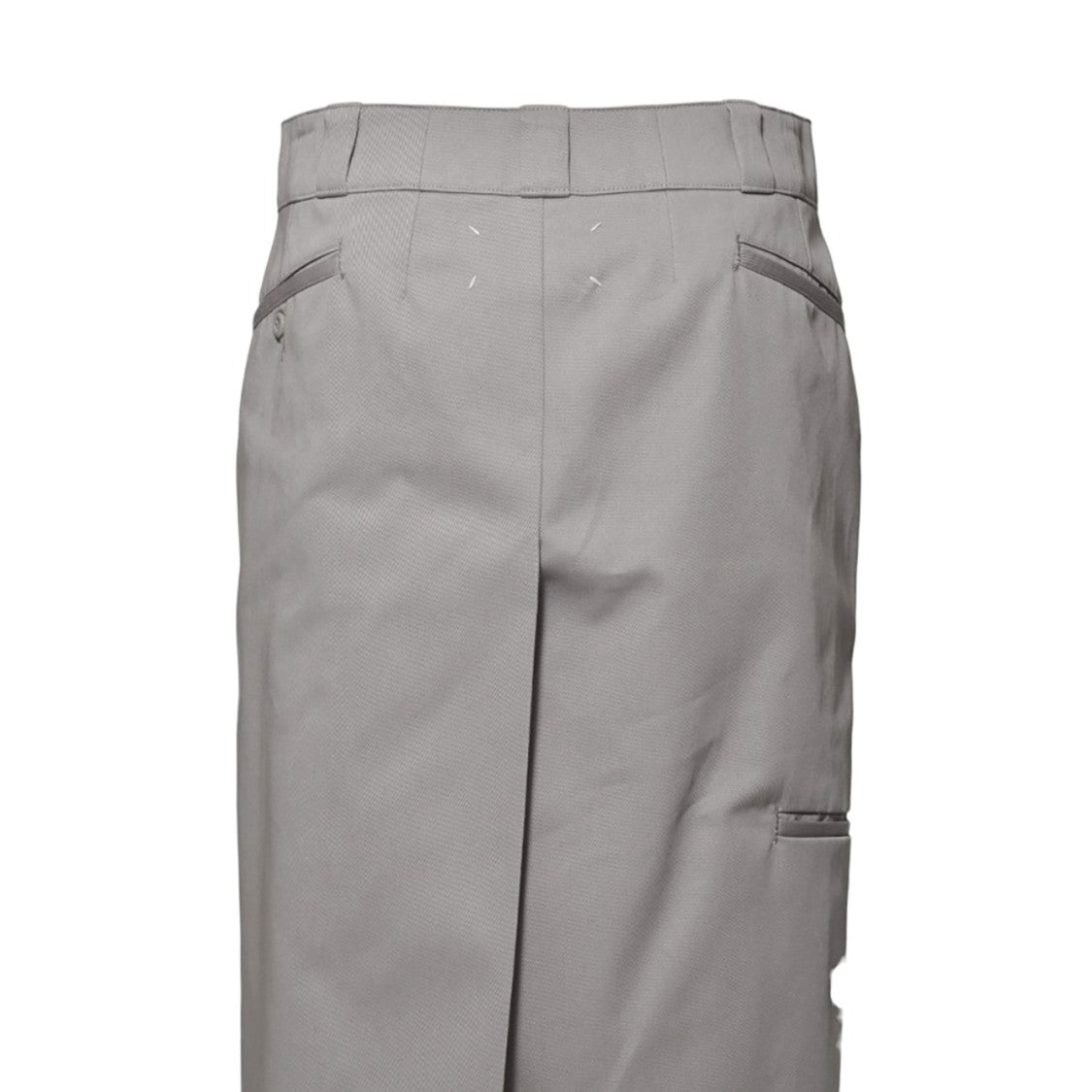 Maison Margiela Light Grey Cotton Twill Midi Skirt
