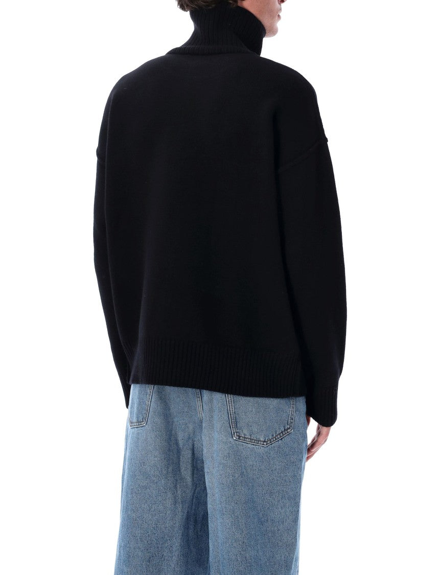 Ami Paris Red Adc High Neck Sweater