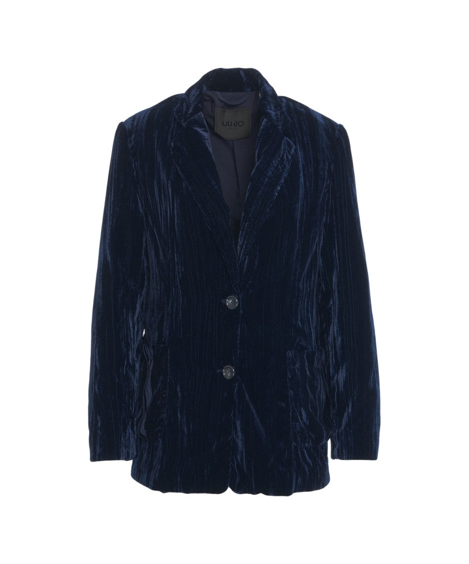 Liu Jo Velvet Blazer With Classic Notched Collar