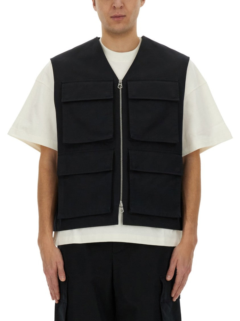 Jil Sander Black Cargo Vest