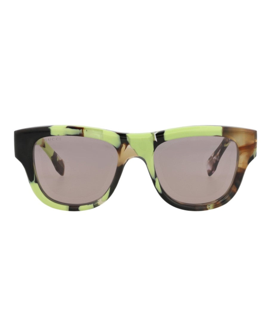 Gucci Square-Frame Sunglasses In Recycled Acetate With Multicolored Finish