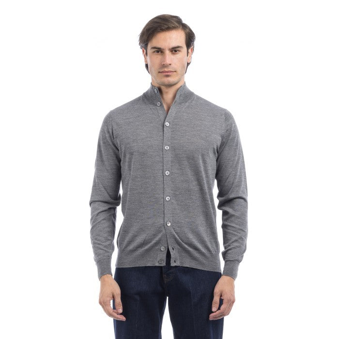 Filippo De Laurentiis Fine Knit Cardigan With High Collar