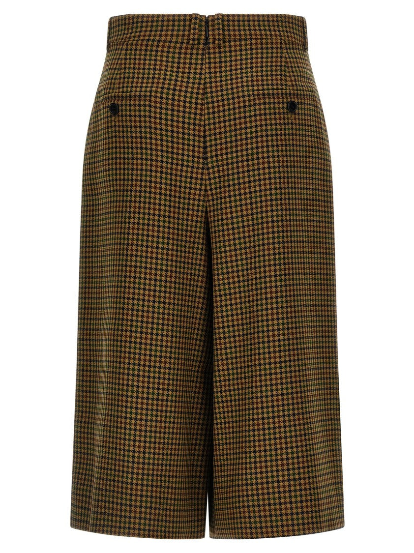 Saint Laurent Pied De Poule Houndstooth Trouser Skirt