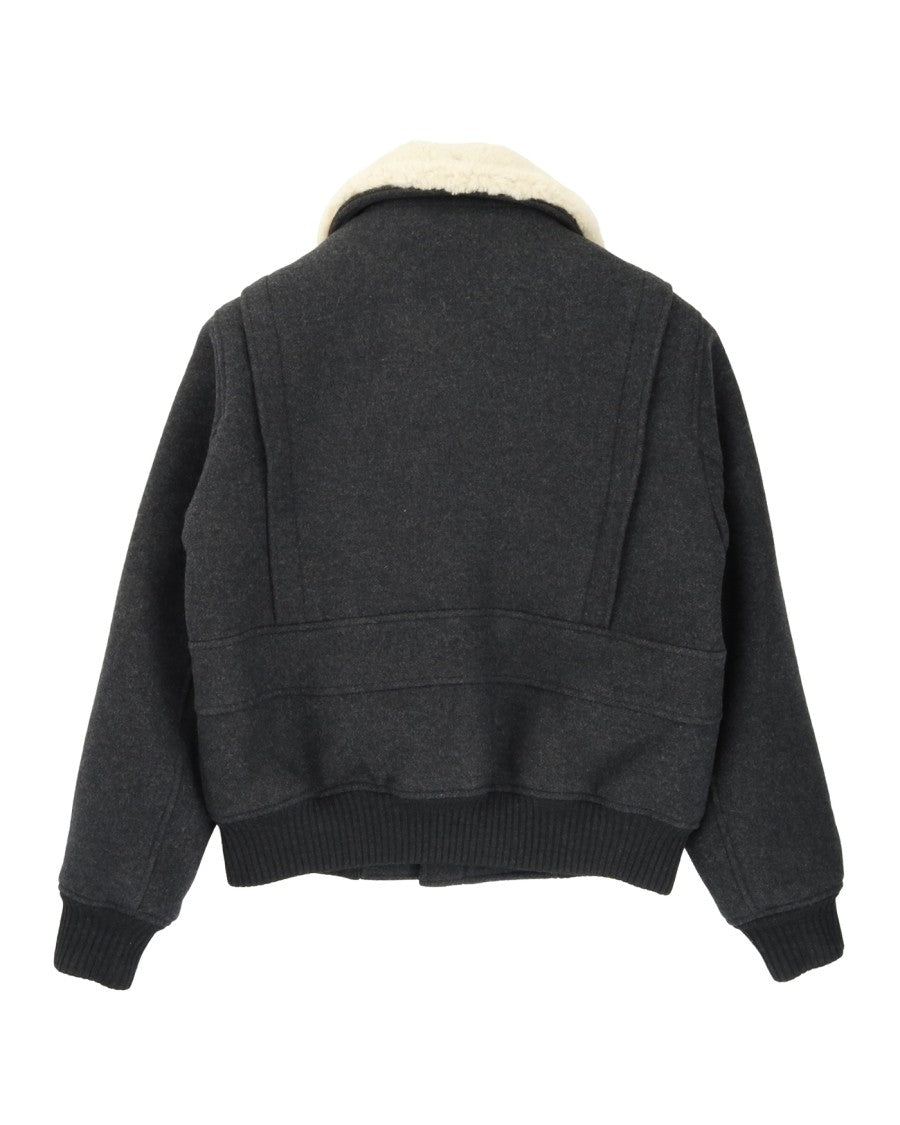 Ami Water-Repellent Felted Wool Jacket With Cozy Collar