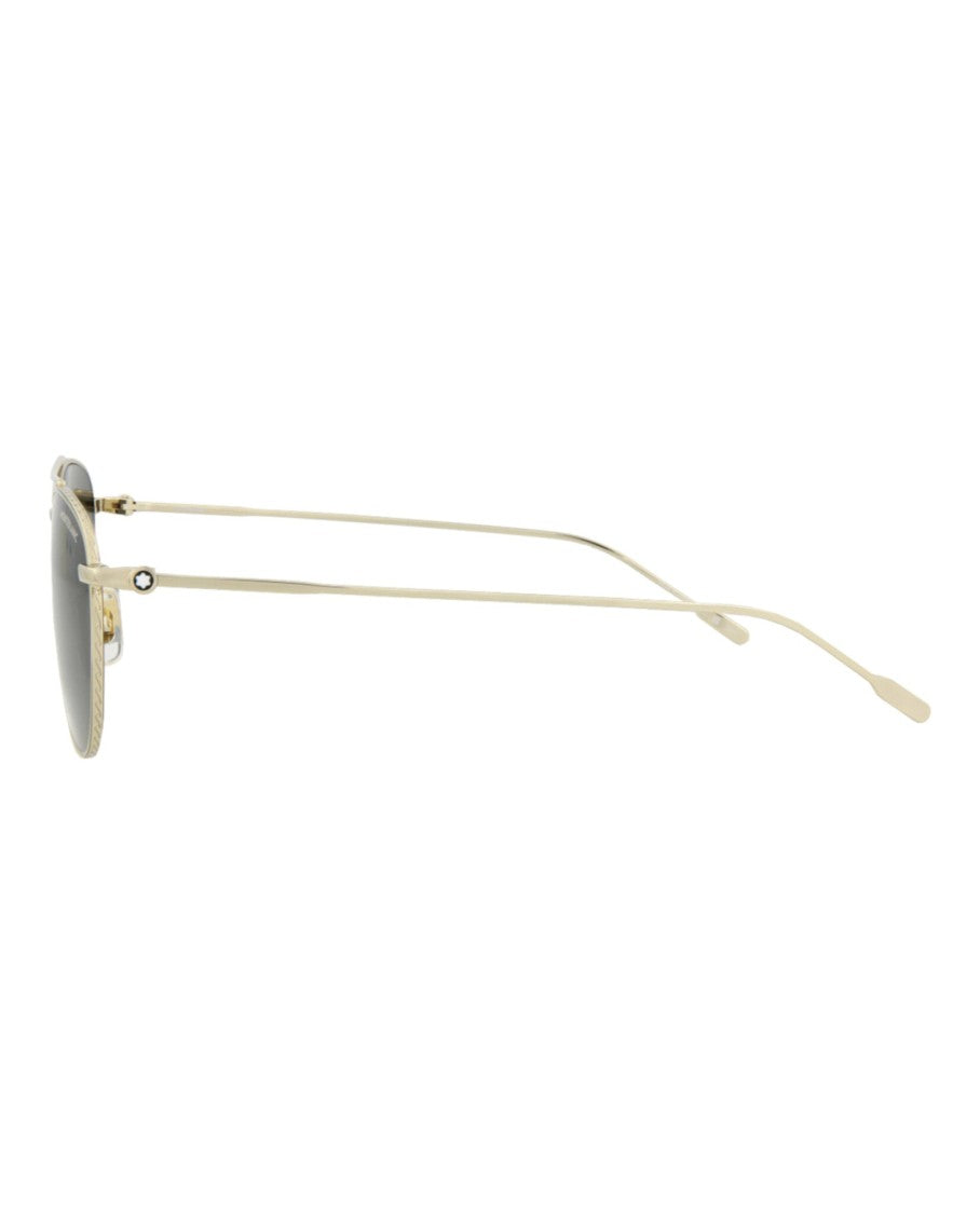 Montblanc Aviator-Frame Metal Sunglasses With Adjustable Nose Pads