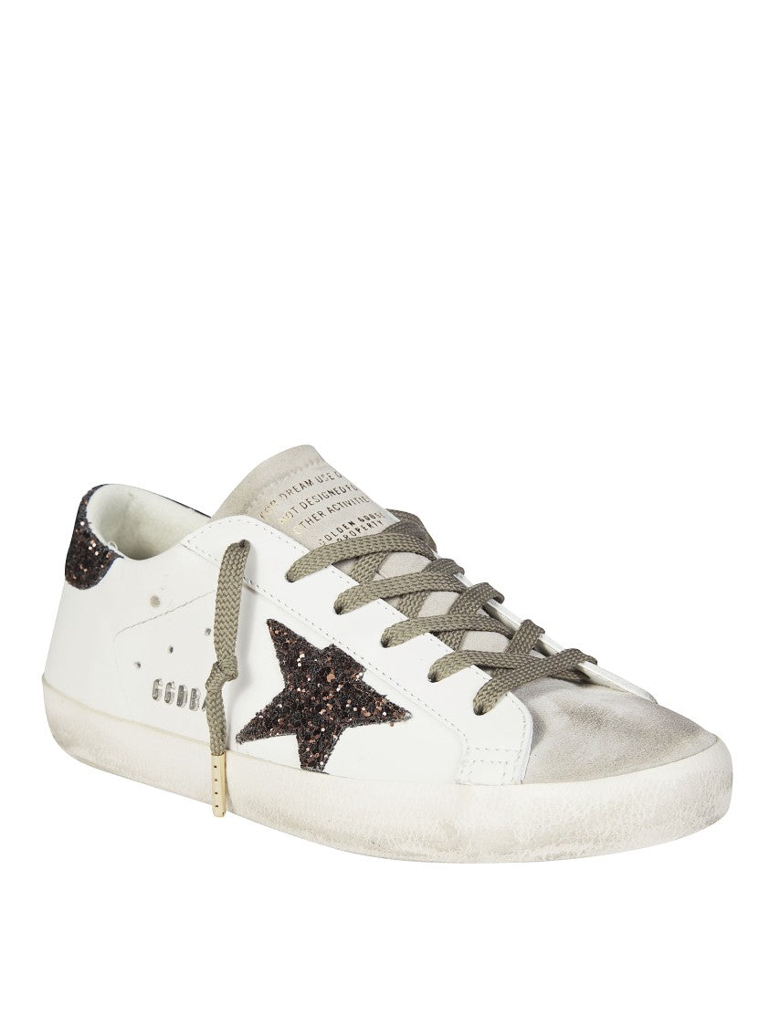 Golden Goose Leather Upper Glitter Star Super-Star Sneakers
