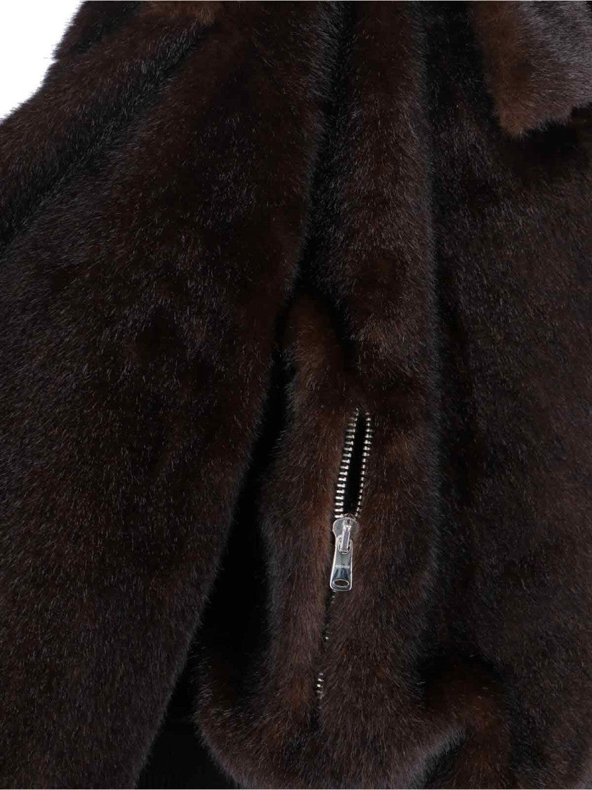 Coperni Eco-Fur Bomber Jacket With Classic Collar