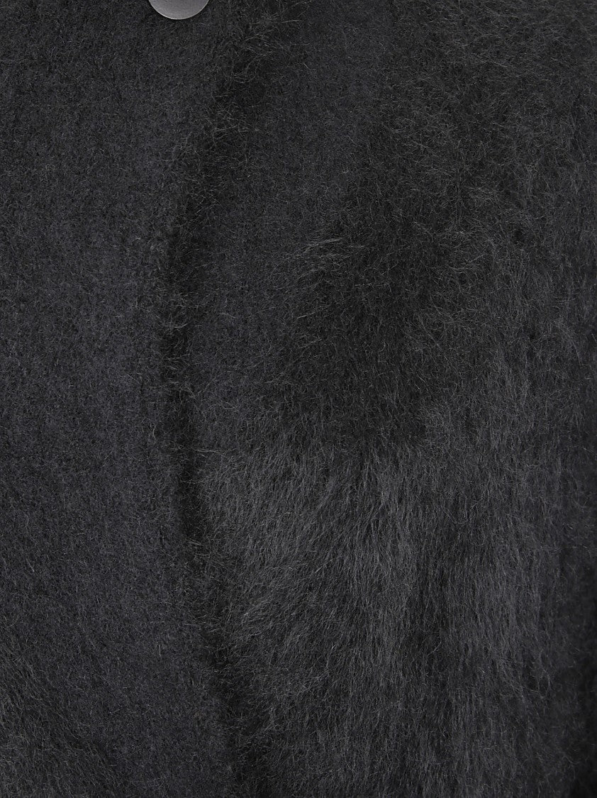 Boboutic Textured Knit Double-Breasted Coat