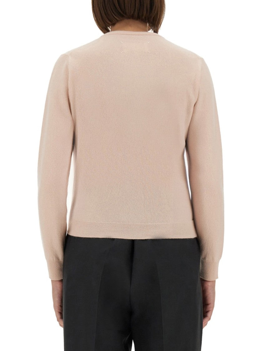 Maison Margiela Fitted Knitted Cardigan With Round Neckline