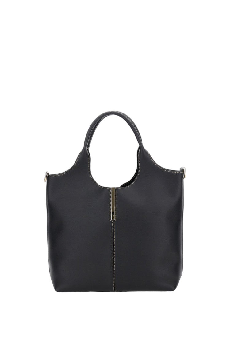 Tod's Calfskin Leather Bag With Removable Shoulder Strap And Engraved Details