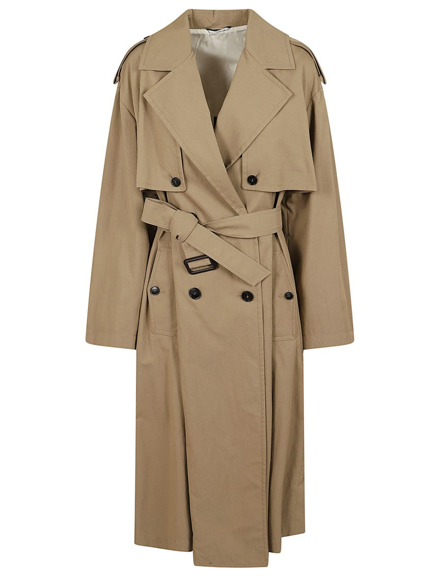 Max Mara Double-Breasted Water-Repellent Trench Coat With Oversized Fit