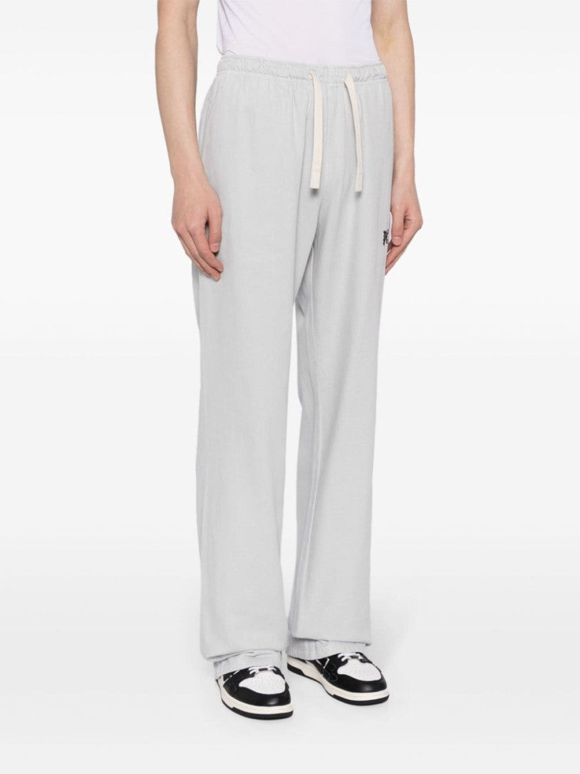 Palm Angels Light Grey Trousers With Logo