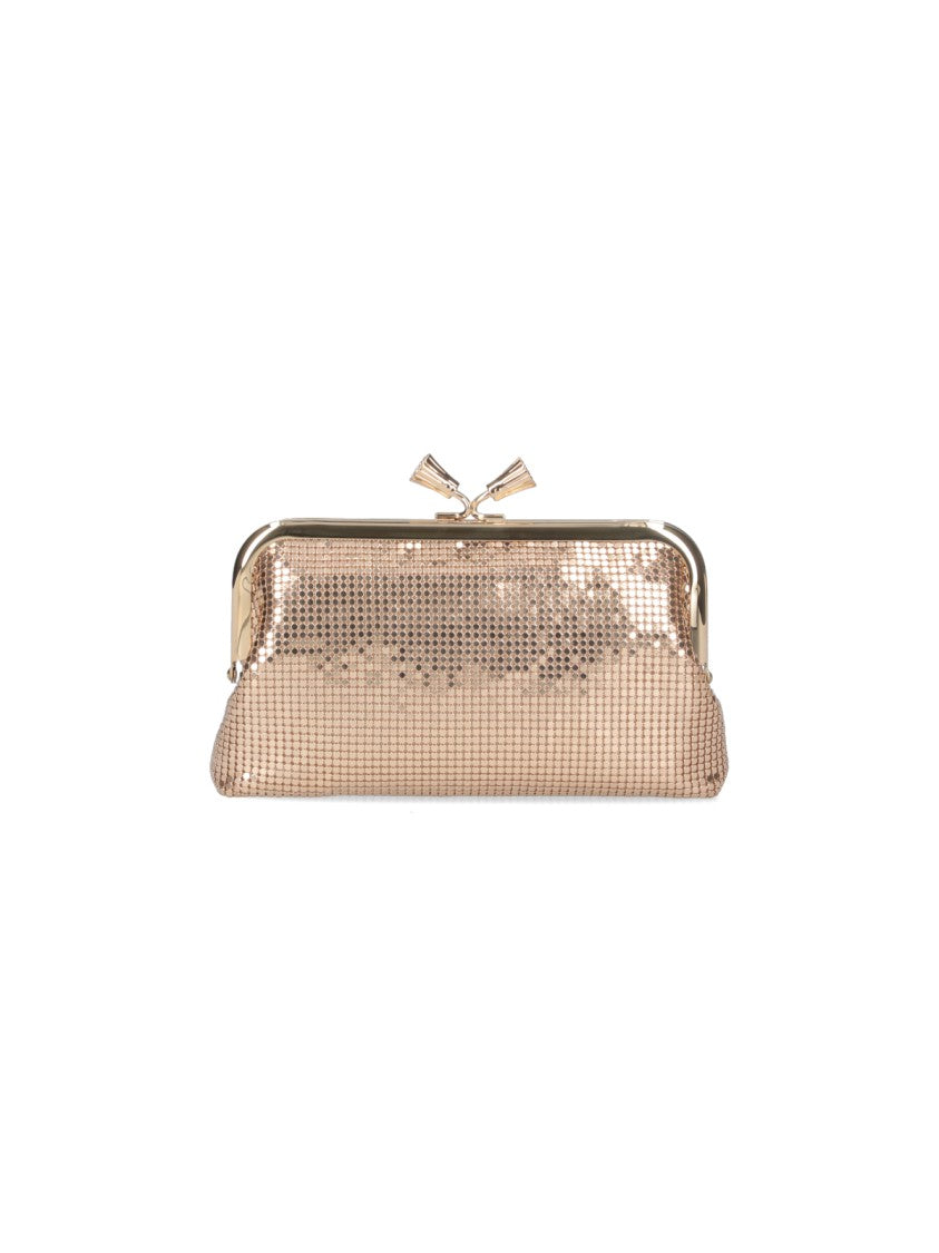 Anya Hindmarch Gold Maud Sequin Mesh Chain Pouch