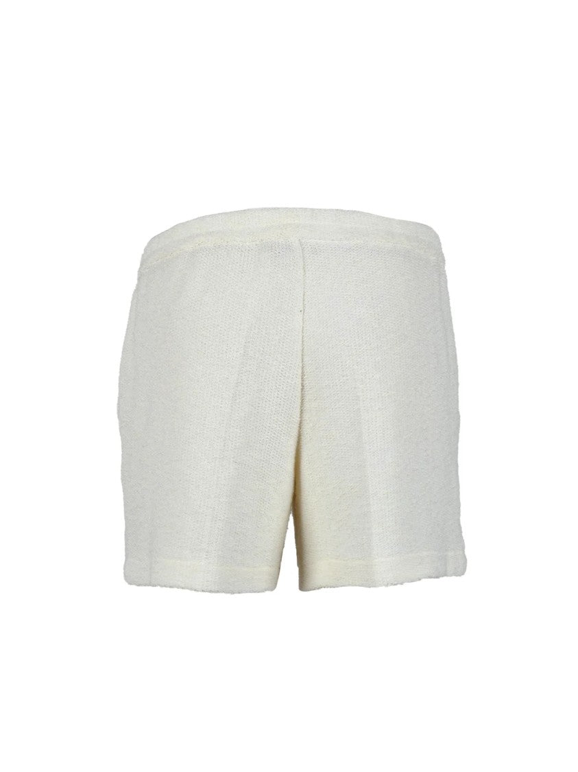 T-Jacket White Structured Cotton-Blend Shorts