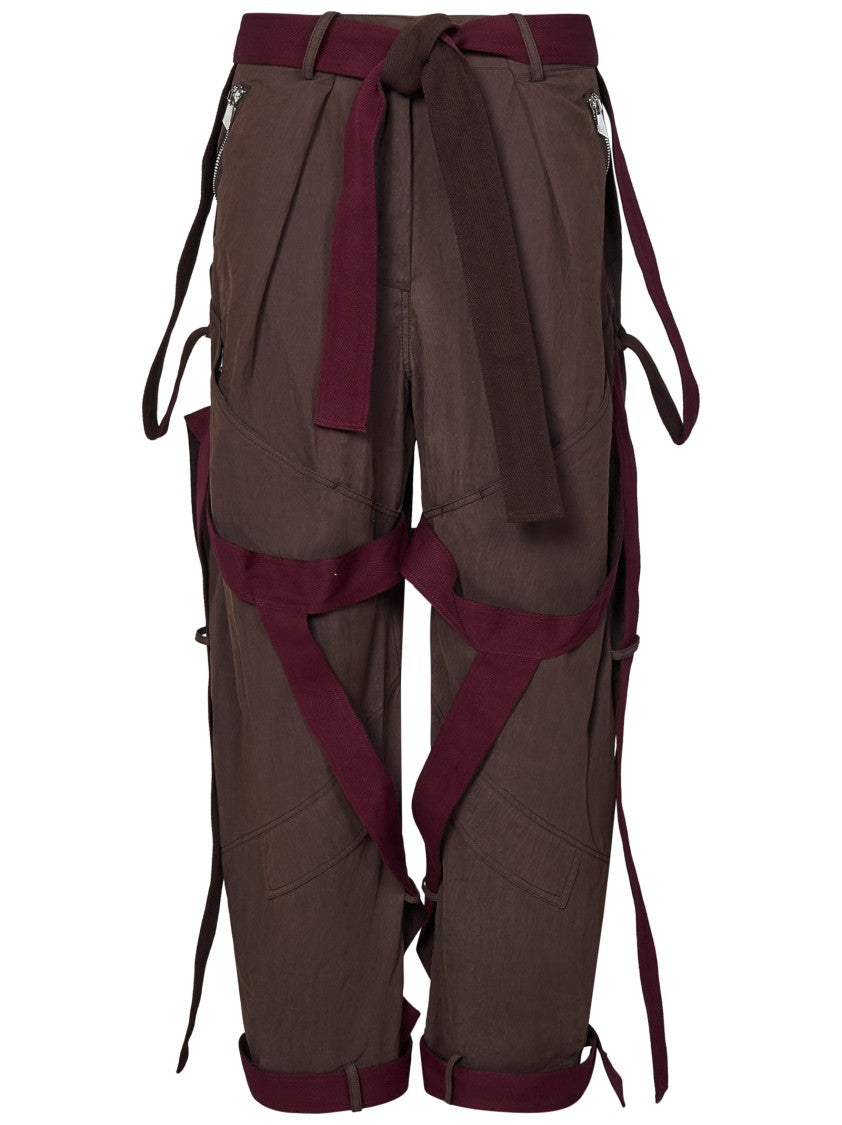 The Attico Wide Brown Cargo Trousers