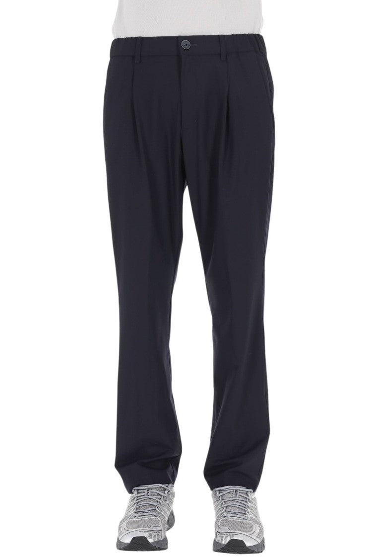 Herno Blue Technical Wool Drawstring Pants