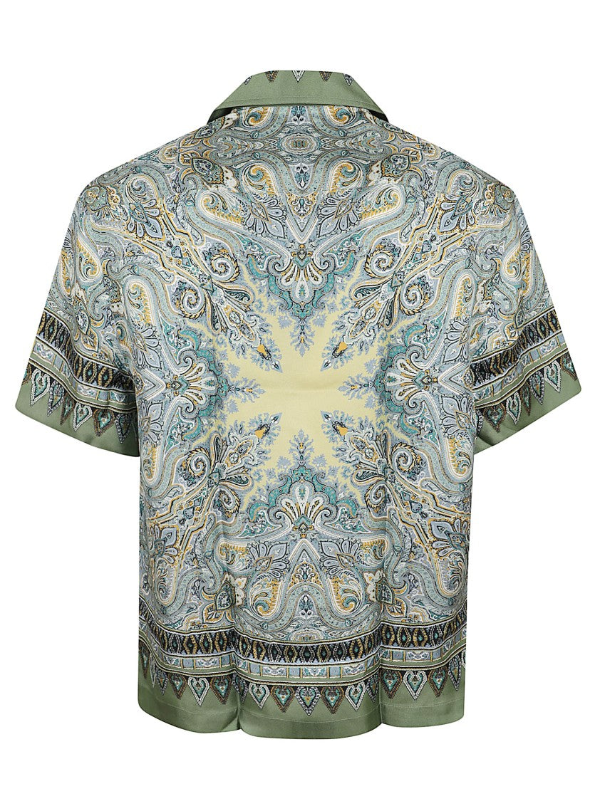 Etro Silk Bowling Shirt With Intricate Paisley Print